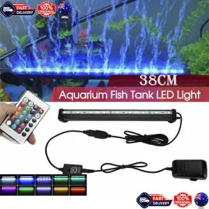 38cm LED Aquarium Lights | Submersible Air Bubble RGB Light | Fish Tank Underwater