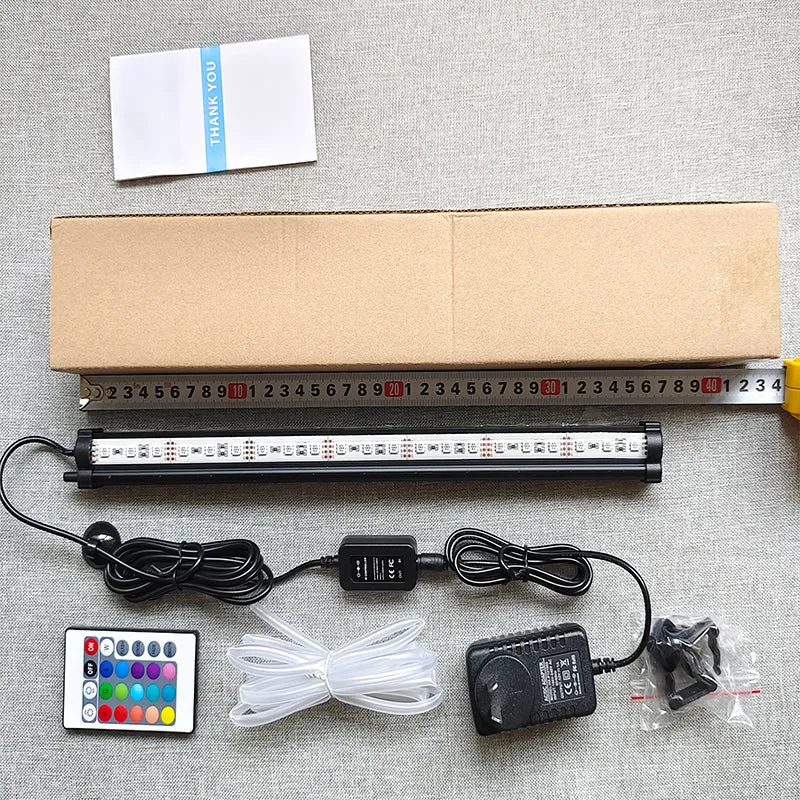 38cm LED Aquarium Lights | Submersible Air Bubble RGB Light | Fish Tank Underwater