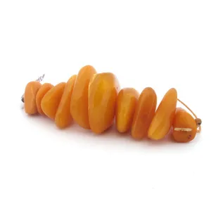 Antique Baltic amber free form beads. 10 beads, 1 str. b4-amb126