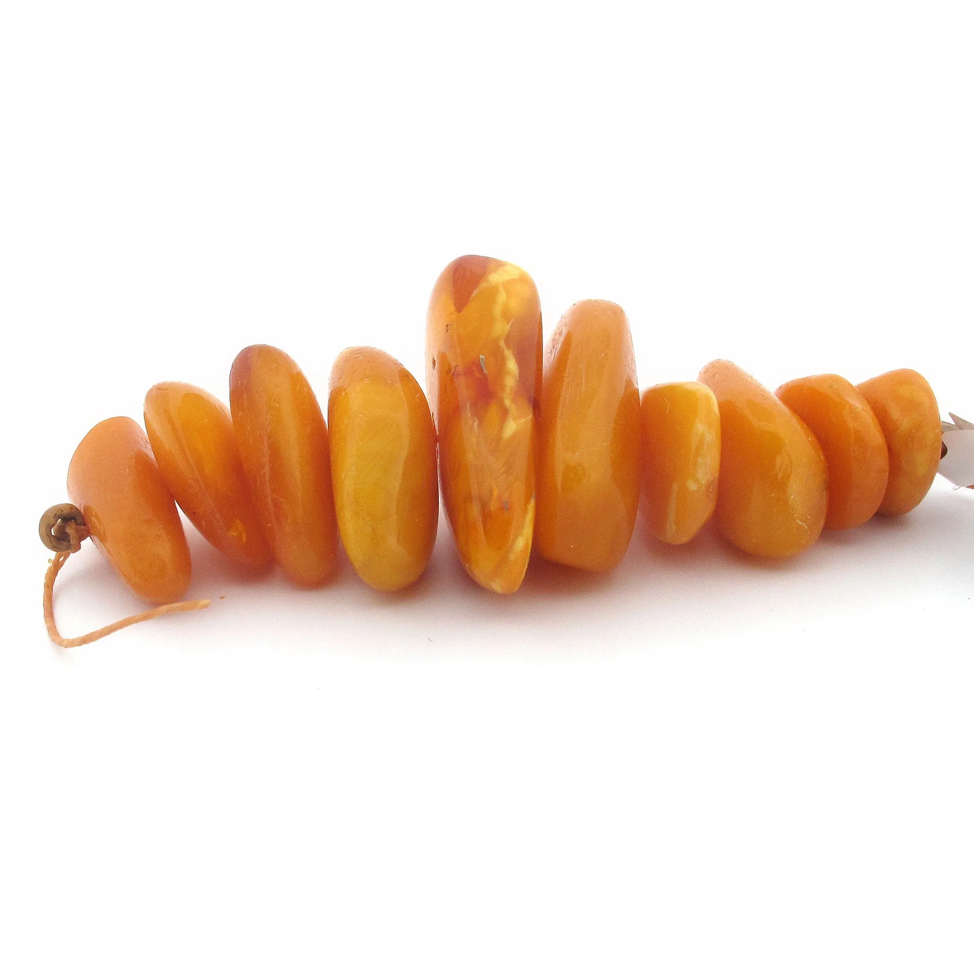 Antique Baltic amber free form beads. 10 beads, 1 str. b4-amb126