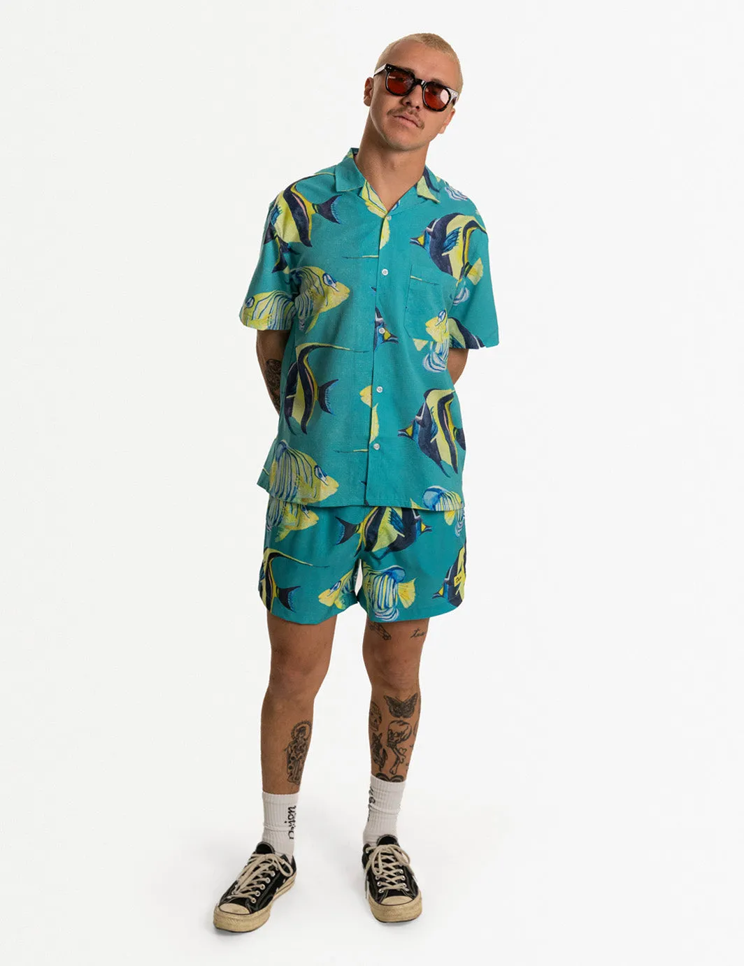 Aquarium Leisure Stretch Buttonup