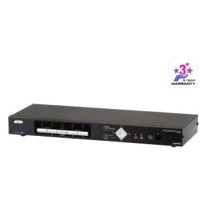 Aten Desktop KVMP Switch 4 Port Multi-View 4k HDMI w/ audio, 4x USB HDMI Cables Included, 2x USB Port, Selection Via Front Panel