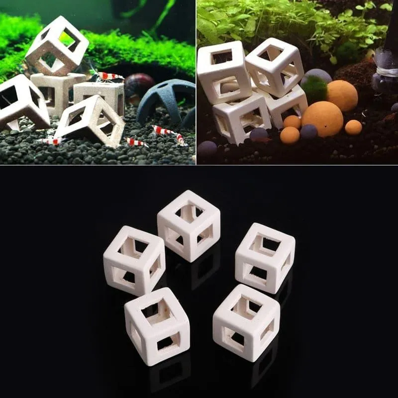 Ceramic Cube Aquarium Decor