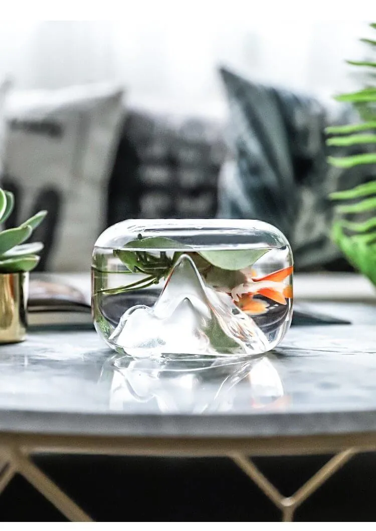 Creative Transparent Snow Mountain Fish Aquariums