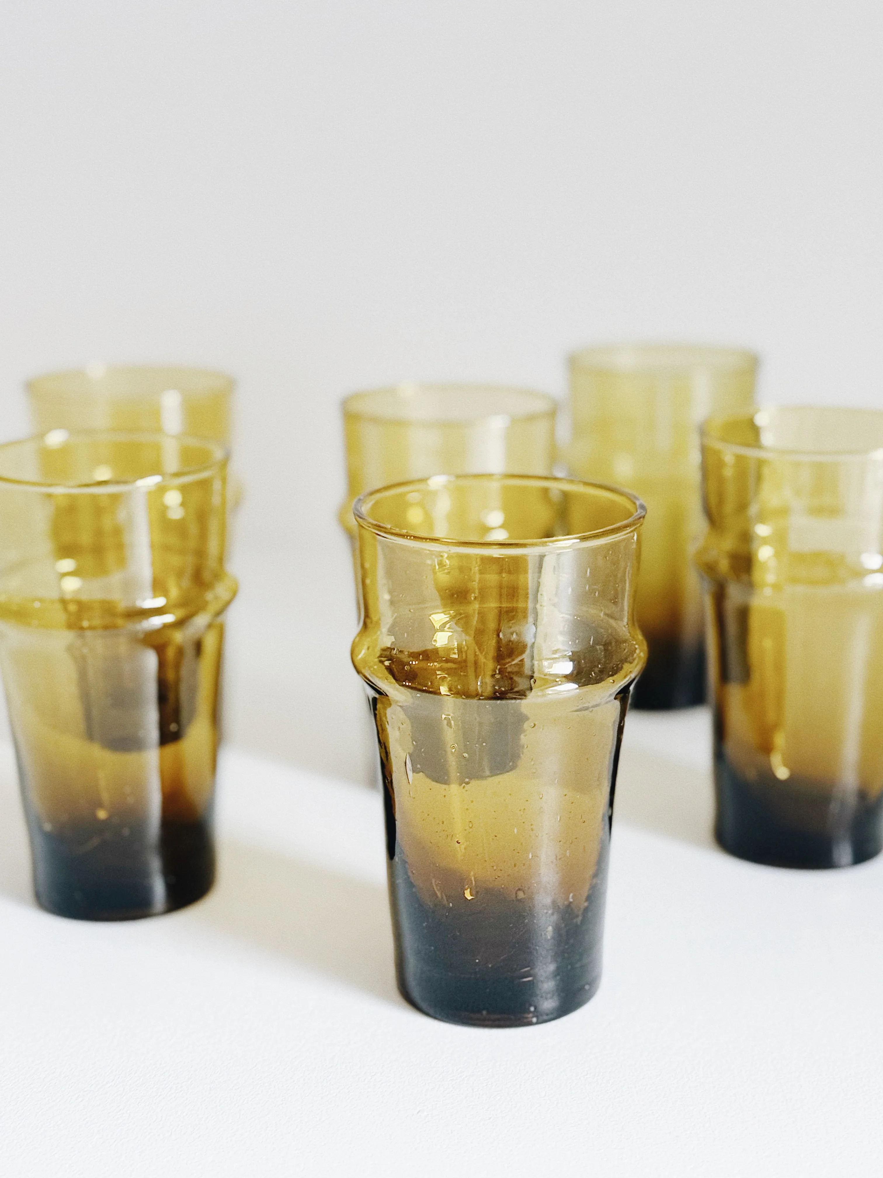 MOROCCAN BELDI GLASSWARE - AMBER