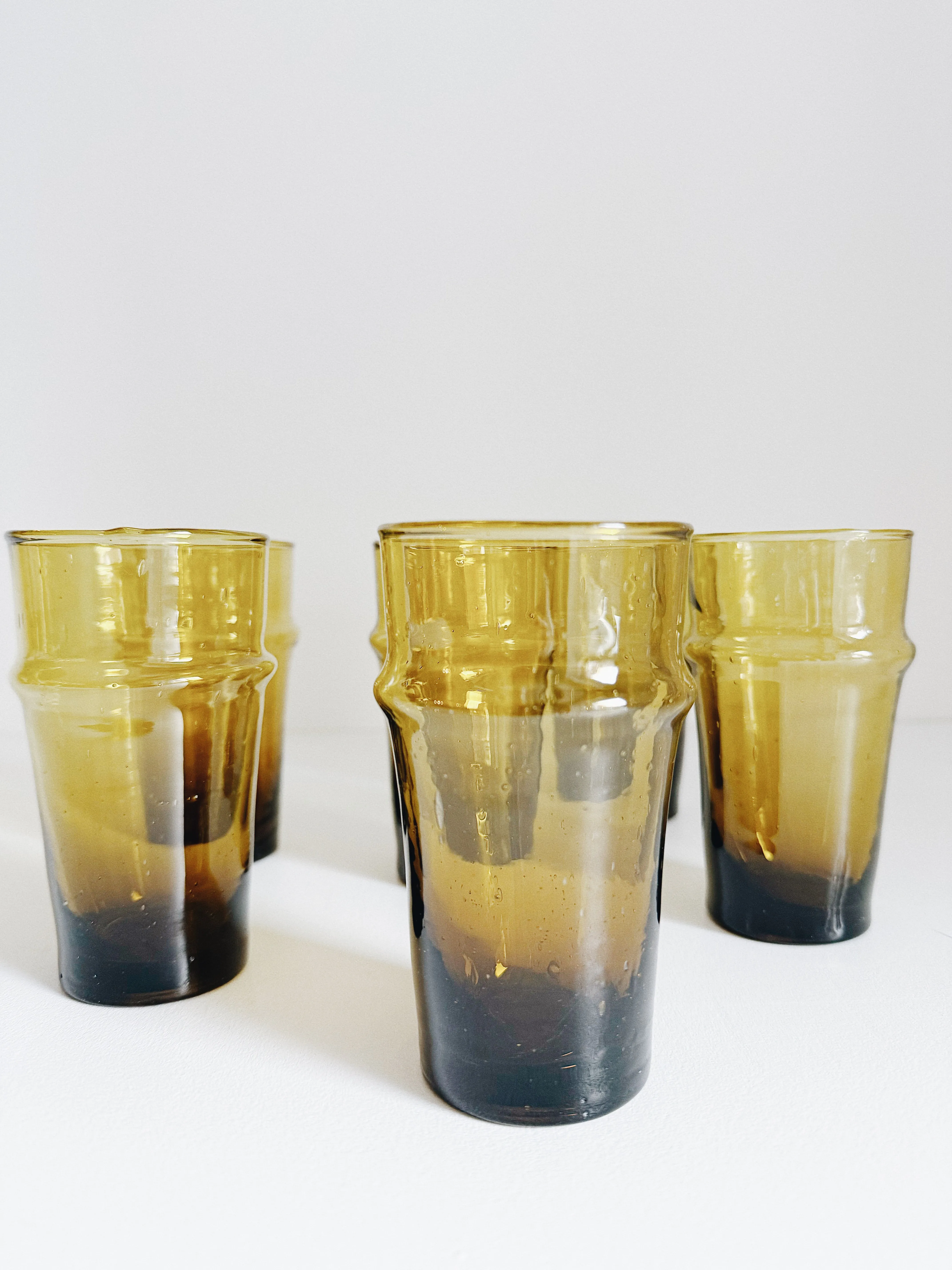 MOROCCAN BELDI GLASSWARE - AMBER