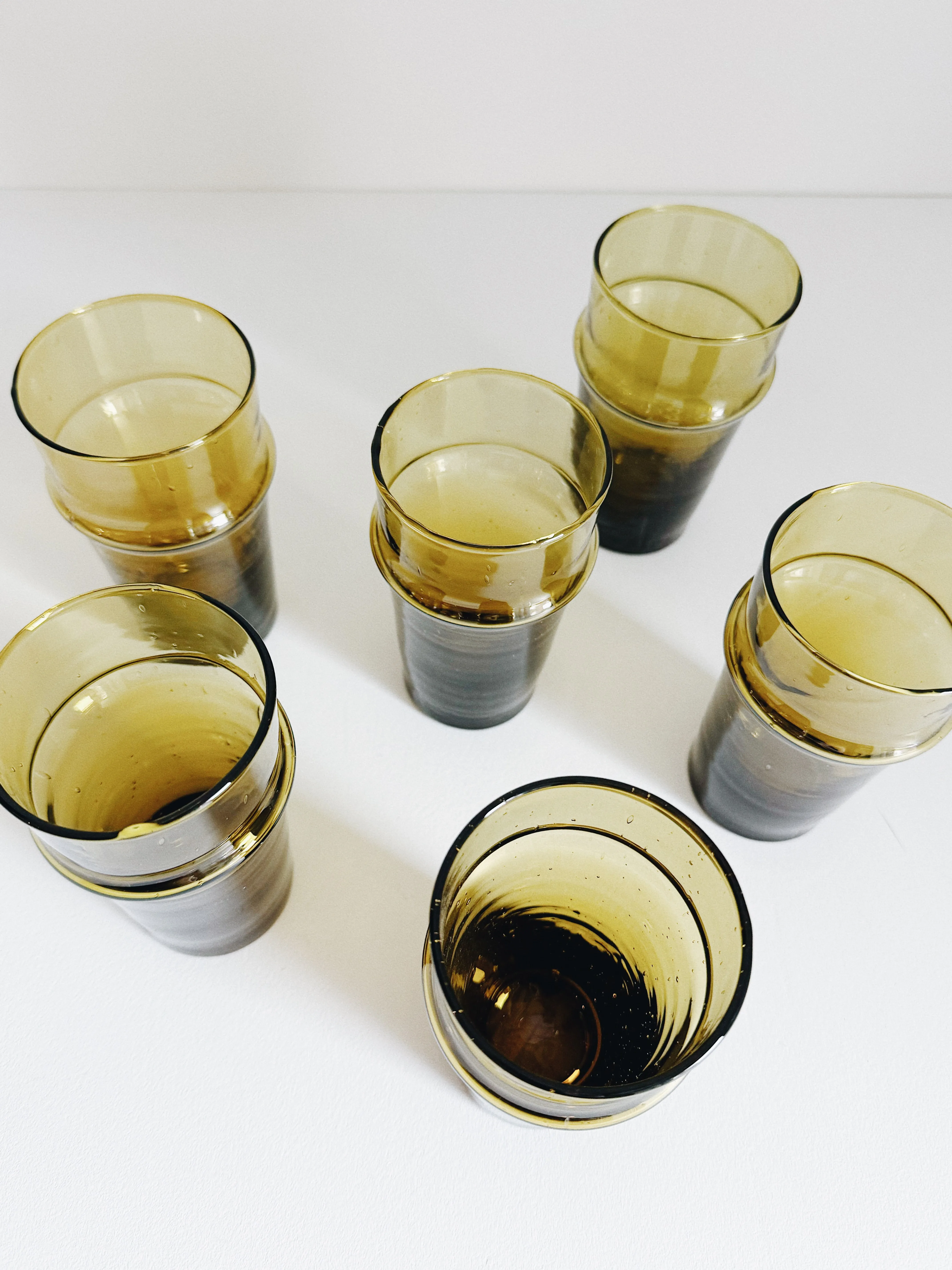 MOROCCAN BELDI GLASSWARE - AMBER