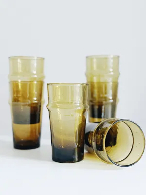 MOROCCAN BELDI GLASSWARE - AMBER