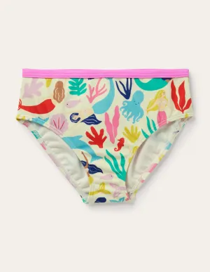Patterned Bikini Bottoms-Multi Mermaids