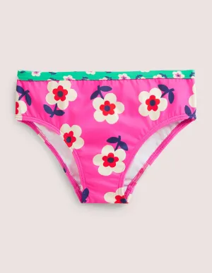 Patterned Bikini Bottoms-Tickled Pink Daisy