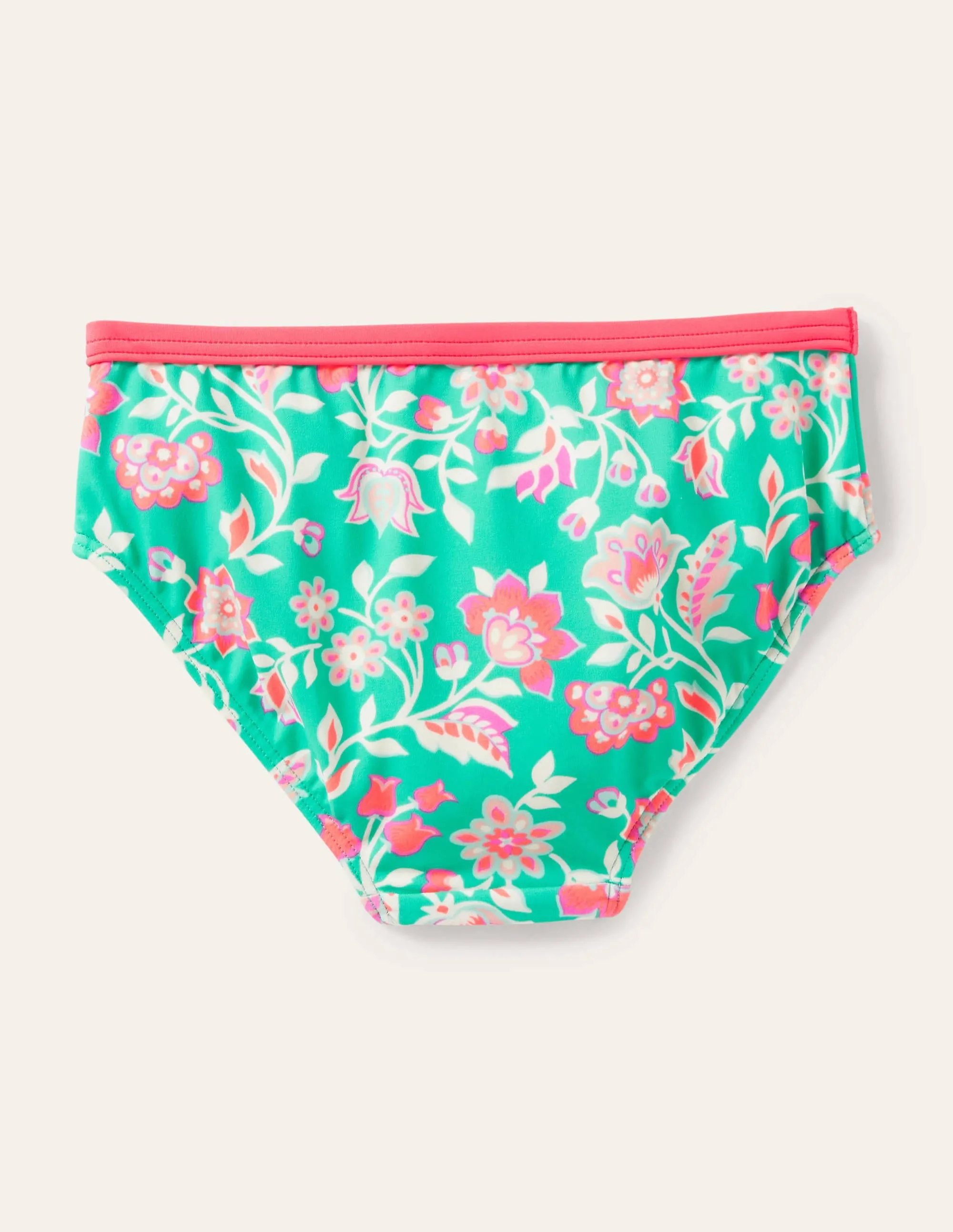 Patterned Bikini Bottoms-Tropical Green Paisley