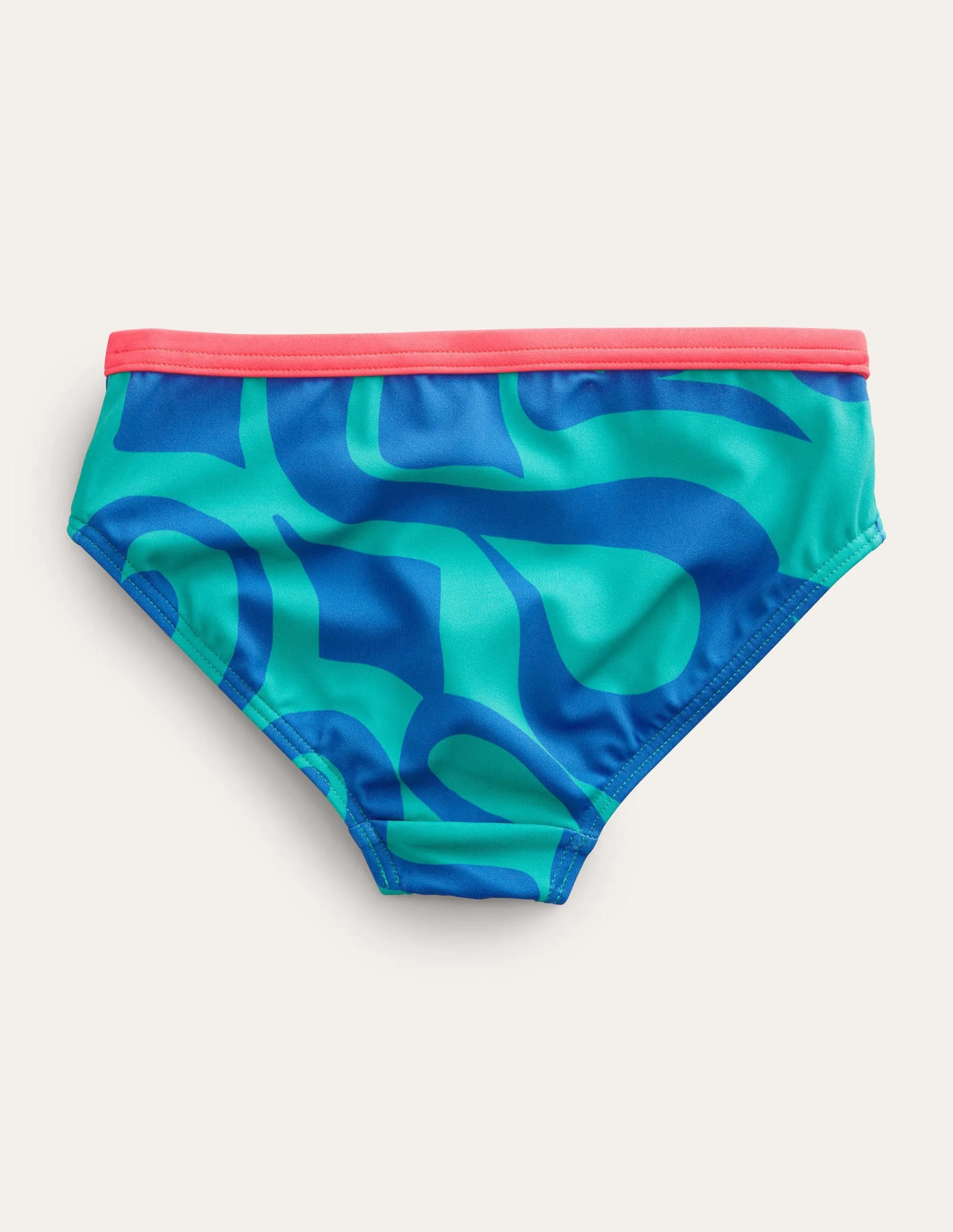 Patterned Bikini Bottoms-Tropical Green Summer Stencil