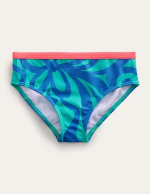 Patterned Bikini Bottoms-Tropical Green Summer Stencil